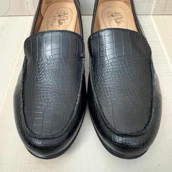 LifeStride Soft System Black Faux Croc Embossed Loafers Women’s Size 8M - Picture 8 of 11